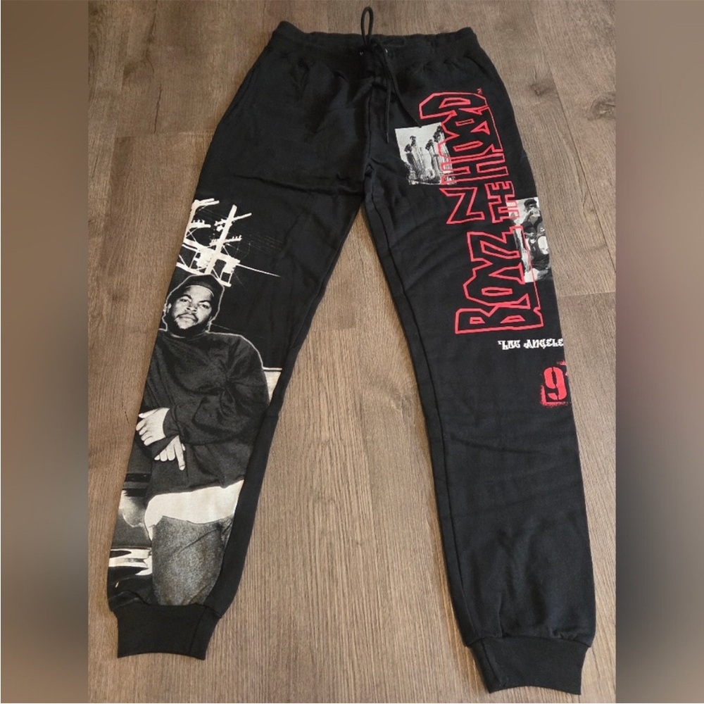 Black Graphic Sweatpants boys n the hood
